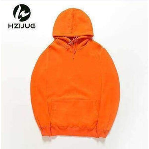 Planet Gates orange / S Fashion Color Hooides Men's Thick Clothes Winter Sweatshirts Men Hip Hop Streetwear Solid Fleece Hoody Man Clothing USA SIZE
