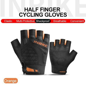 Planet Gates Orange / S Motorcycle Gloves Half Finger Fingerless Motorbike Gloves Men Women Summer Breathable Cycling Shockproof MTB Sport Gym
