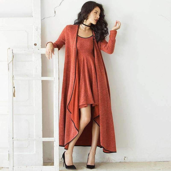 Planet Gates Orange / S Two-piece Suit Dress Brand 2018 New Autumn Winter  Vintage  Knitted  Women sets