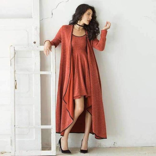 Planet Gates Orange / S Two-piece Suit Dress Brand 2018 New Autumn Winter  Vintage  Knitted  Women sets