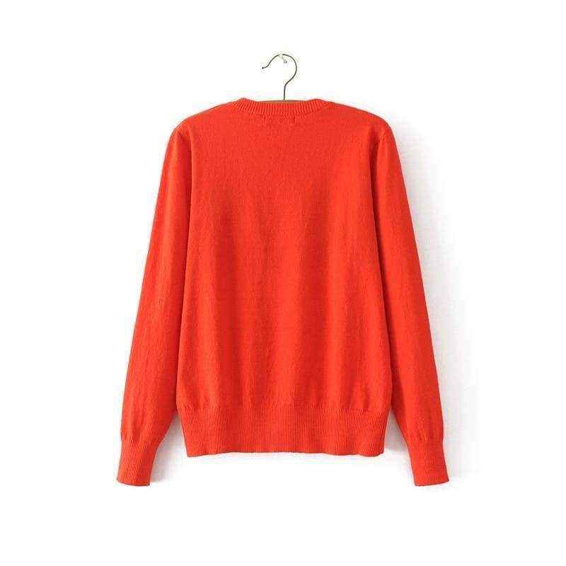 Planet Gates orange / S Women  letter pullover Long Sleeve Sweater hot fashion star top Letter 1970 Knitting Tops