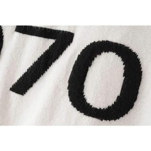 Planet Gates orange / S Women  letter pullover Long Sleeve Sweater hot fashion star top Letter 1970 Knitting Tops