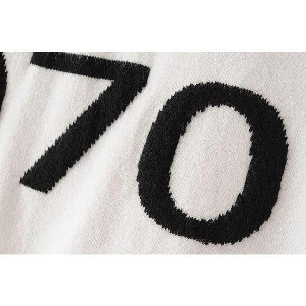 Planet Gates orange / S Women  letter pullover Long Sleeve Sweater hot fashion star top Letter 1970 Knitting Tops