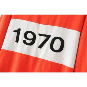 Planet Gates orange / S Women  letter pullover Long Sleeve Sweater hot fashion star top Letter 1970 Knitting Tops