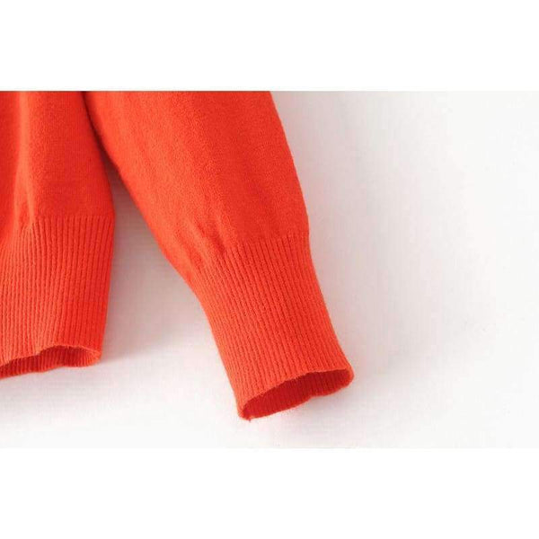 Planet Gates orange / S Women  letter pullover Long Sleeve Sweater hot fashion star top Letter 1970 Knitting Tops