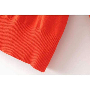 Planet Gates orange / S Women  letter pullover Long Sleeve Sweater hot fashion star top Letter 1970 Knitting Tops