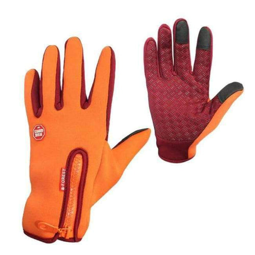 Planet Gates Orange Standard / L Ski Gloves Men Women Child Touch Screen Snowboard Sport Gloves Outdoor Sports Windproof Snow Skiing Motorcycle Gloves