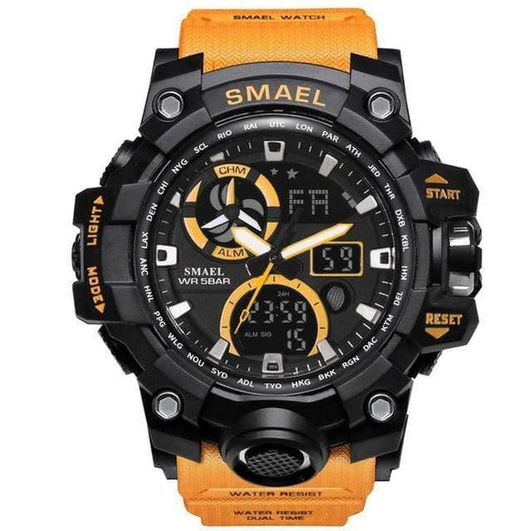 Planet Gates Orange Watches Brand Digital Backlight Relogio Masculino Watch Men Military LED Wristwatches 1545C Military Watch Men Waterproof
