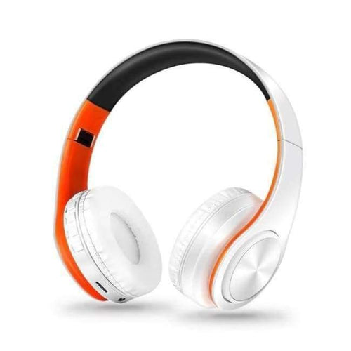 Planet Gates Orange white Wireless Headphones Bluetooth Headset Earphone Headphone Earbuds Earphones With Microphone For PC mobile phone music