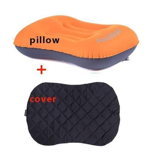 Planet Gates orange with cover Inflatable Outdoor Camping Pillow Ultralight Travel Pillows With Pocket Portable Inflation Cushion