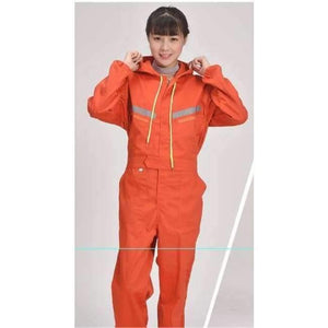 Planet Gates Orange woman / S Men Women Coveralls Long Sleeve Hooded Reflective strip Overalls Auto Repair Engineering Spray Paint Workwear Working Uniforms