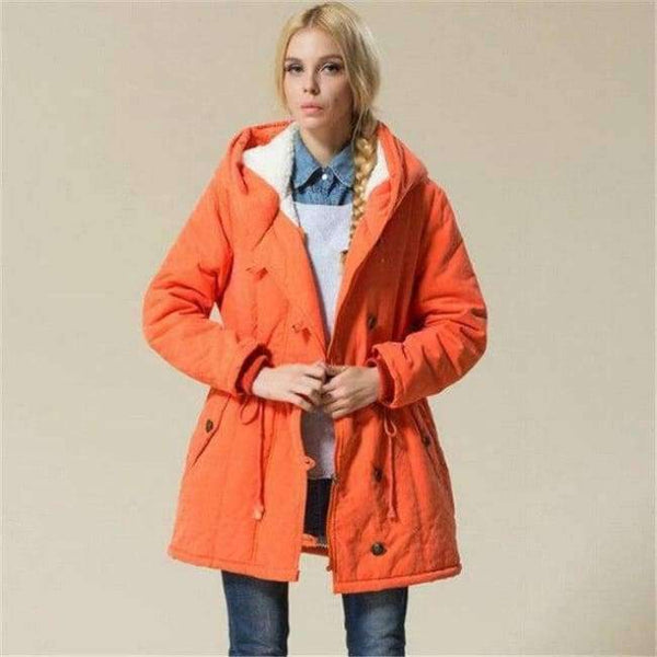 Planet Gates orange / XL Women Winter Jackets Cotton Padded Female Version Long Section Cashmere Coat Winter Jackets XXL XXXL XXXXL Parka C1612
