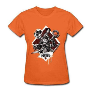 Planet Gates Orange / XS Black Panther T Shirts Na Ji Ya VS Okoye Funny Tshirt Group Team T-Shirt Summer Women Tops & Tees Fashion Clothing