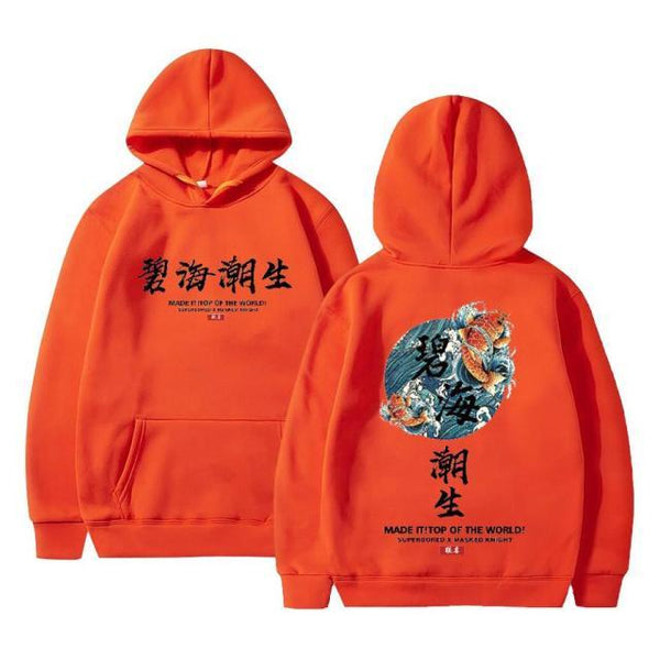 Planet Gates Orange / XXXL Streetwear Chinese characters Men Hoodies Sweatshirts Fashion Autumn Hip Hop Black Hoodie Erkek sweatshirt