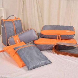 Planet Gates Orange YINUO 7PCS/Set Travel Organizer Clothing Storage Organization Zip Lock Plastic Waterproof Garment Shoes Socks Luggage Bags