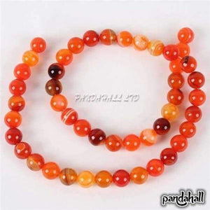 Planet Gates OrangeRed 48pcs/pack Round Beads Natural Stone 8mm for Jewelry Making DIY Bracelets Necklaces Dyed