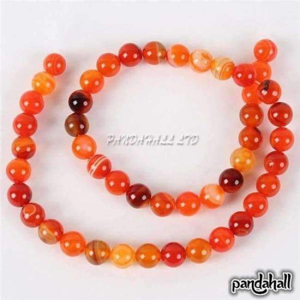 Planet Gates OrangeRed 48pcs/pack Round Beads Natural Stone 8mm for Jewelry Making DIY Bracelets Necklaces Dyed