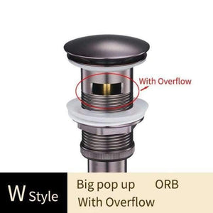 Planet Gates ORB W Without Overflow Brass Bathroom Lavatory Sink Pop Up Drain Bathroom Basin Sink Use Bathroom Products/Accessories HJ-0618F