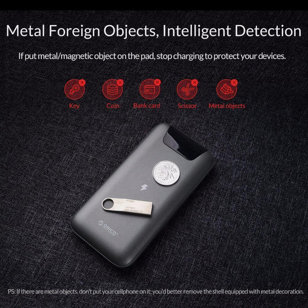 Planet Gates ORICO 10000 mAh Power Bank Wireless Charging Powerbank External Battery Power-bank With LED Display for Mobile Phone Tablets