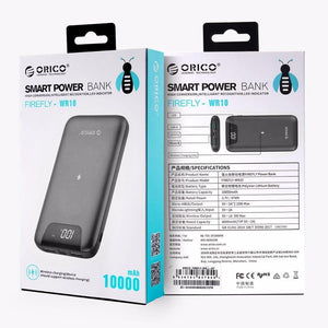 Planet Gates ORICO 10000 mAh Power Bank Wireless Charging Powerbank External Battery Power-bank With LED Display for Mobile Phone Tablets