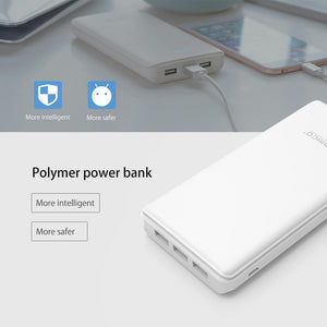 Planet Gates ORICO 20000mAh 3 USB Power Bank 5V/2A*2+5V1A*1 External Battery Mobile Backup Bank Charger with Flashlight Universal White