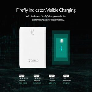 Planet Gates ORICO 6000mAh Power Bank Dual USB with LED Indicator For iPhone Mobile Phone External Battery Pack Mini Portable Power Bank