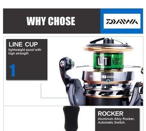 Planet Gates Original EXCELER  LT 2 SPEED 1000 2000 2500 3000 4000 5000 6000 Spinning Fishing Reel High Gear Ratio 5.2:1 5BB LT Body