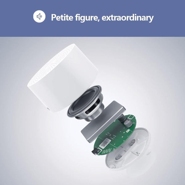 Planet Gates Original Xiaomi Mijia Bluetooth Speaker AI Control Wireless Portable Mini Bluetooth Speaker Stereo Bass With Mic HD Quality Call (White None)