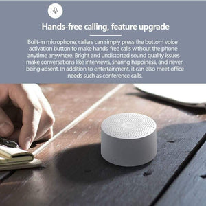 Planet Gates Original Xiaomi Mijia Bluetooth Speaker AI Control Wireless Portable Mini Bluetooth Speaker Stereo Bass With Mic HD Quality Call (White None)