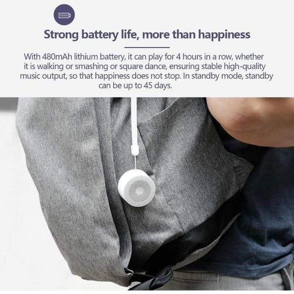 Planet Gates Original Xiaomi Mijia Bluetooth Speaker AI Control Wireless Portable Mini Bluetooth Speaker Stereo Bass With Mic HD Quality Call (White None)