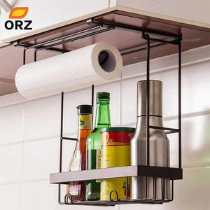 Planet Gates ORZ Kitchen Storage Organizer Paper Holder Towel Hanger Spice Seasoning Storage Rack Cabinet Hanger Hook Kitchen Organizer Shelf