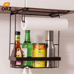 Planet Gates ORZ Kitchen Storage Organizer Paper Holder Towel Hanger Spice Seasoning Storage Rack Cabinet Hanger Hook Kitchen Organizer Shelf