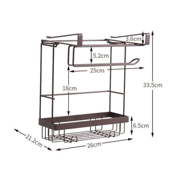 Planet Gates ORZ Kitchen Storage Organizer Paper Holder Towel Hanger Spice Seasoning Storage Rack Cabinet Hanger Hook Kitchen Organizer Shelf