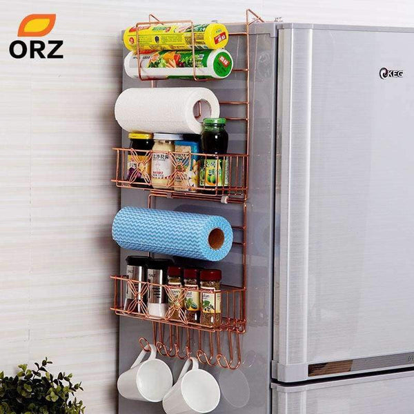 Planet Gates ORZ Refrigerator Broadside Shelf Rack Sidewall Multipurpose Shelf Crack Storage Rack Multi-layer Kitchen Organizer