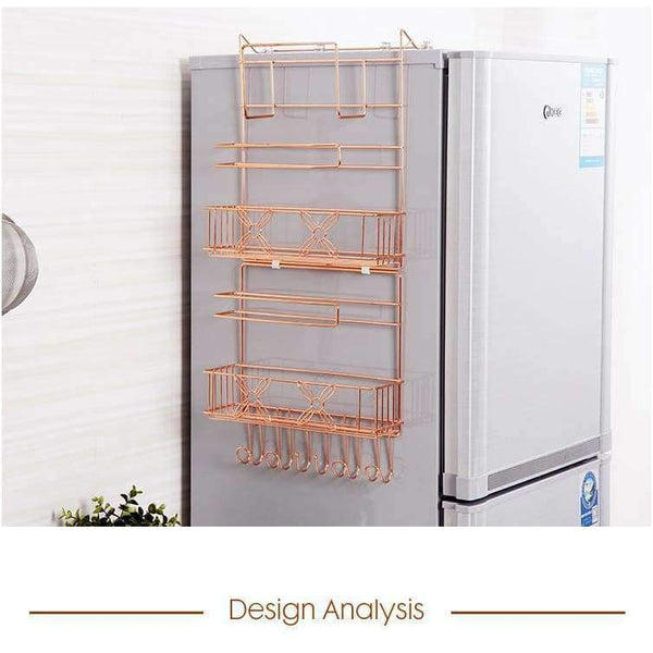 Planet Gates ORZ Refrigerator Broadside Shelf Rack Sidewall Multipurpose Shelf Crack Storage Rack Multi-layer Kitchen Organizer