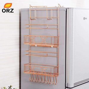 Planet Gates ORZ Refrigerator Broadside Shelf Rack Sidewall Multipurpose Shelf Crack Storage Rack Multi-layer Kitchen Organizer