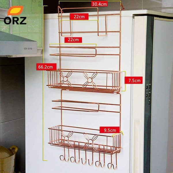Planet Gates ORZ Refrigerator Broadside Shelf Rack Sidewall Multipurpose Shelf Crack Storage Rack Multi-layer Kitchen Organizer