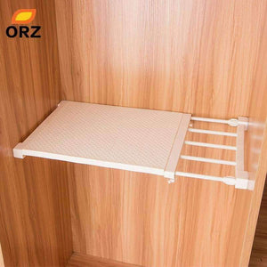 Planet Gates ORZ Retractable Closet Organizer Shelf Adjustable Kitchen Cabinet Storage Holder Cupboard Rack Wardrobe Organizer Bathroom Shelf