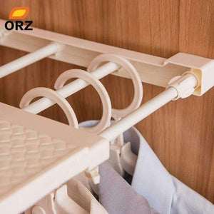Planet Gates ORZ Retractable Closet Organizer Shelf Adjustable Kitchen Cabinet Storage Holder Cupboard Rack Wardrobe Organizer Bathroom Shelf
