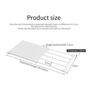 Planet Gates ORZ Retractable Closet Organizer Shelf Adjustable Kitchen Cabinet Storage Holder Cupboard Rack Wardrobe Organizer Bathroom Shelf