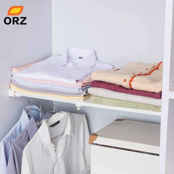 Planet Gates ORZ Retractable Closet Organizer Shelf Adjustable Kitchen Cabinet Storage Holder Cupboard Rack Wardrobe Organizer Bathroom Shelf
