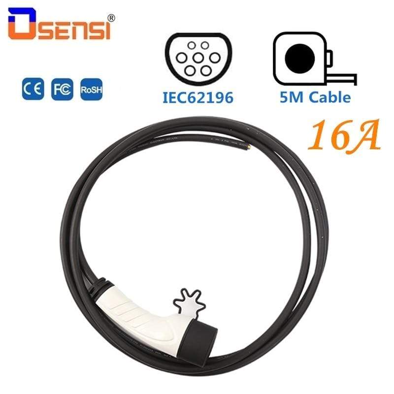 Planet Gates OSENSI 16A Type 2 IEC62196-2 EV Plug Charging Station Side Standard Mennekes Male Connector Electric Car charger EVSE