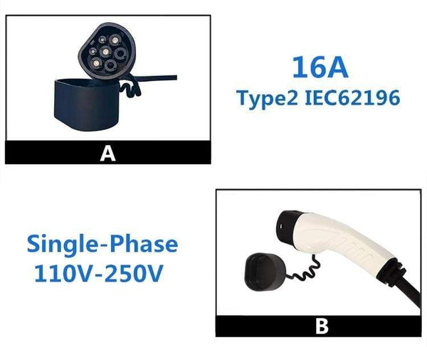 Planet Gates OSENSI 16A Type 2 IEC62196-2 EV Plug Charging Station Side Standard Mennekes Male Connector Electric Car charger EVSE