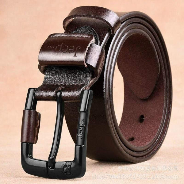 Men High Quality Genuine Leather Belt Luxury Brand Designer Belts Men  Fashion Strap Jeans Classic Black Pin Buckle Belt