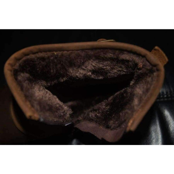 Planet Gates OTTO ZONE Men's Autumn/Winter Martin Boots Genuine Cow Leather High Top Ankle Boots Cotton-Padded Leather Shoes Size EU 39-46