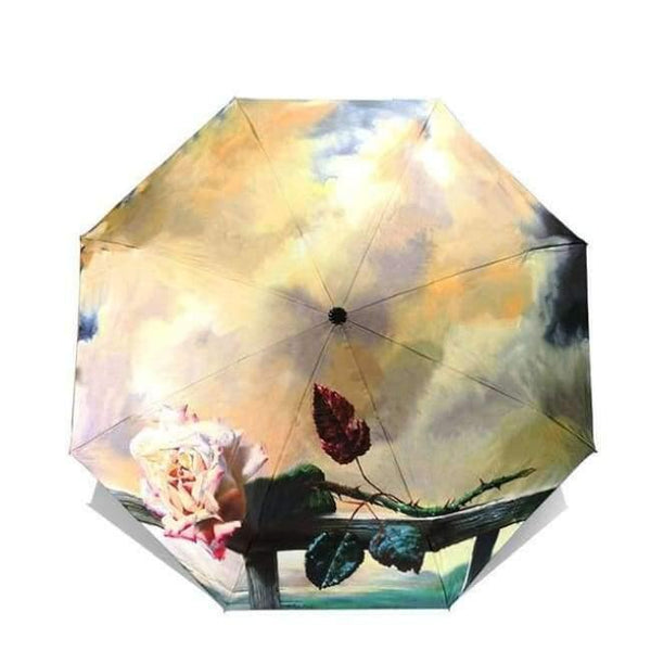 Planet Gates OUB06 / China Art Sakura Umbrellas Female Van Gogh Painting Folding Umbrella Rain Women Windproof Anti-UV Sun Parasol YHS03