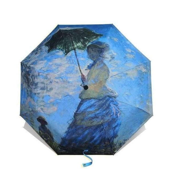 Planet Gates OUB08 / China Art Sakura Umbrellas Female Van Gogh Painting Folding Umbrella Rain Women Windproof Anti-UV Sun Parasol YHS03