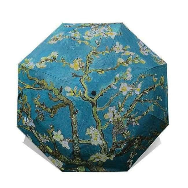 Planet Gates OUB17 / China Art Sakura Umbrellas Female Van Gogh Painting Folding Umbrella Rain Women Windproof Anti-UV Sun Parasol YHS03