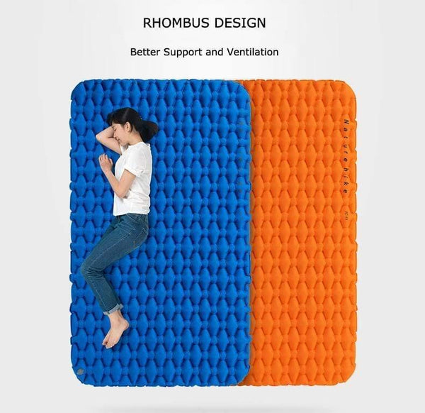 Planet Gates Outdoor Camping Inflatable Cushion Moisture-proof Sleeping Bag Mattress Mat Pad With Inflatable Bag For 1-2 Persons