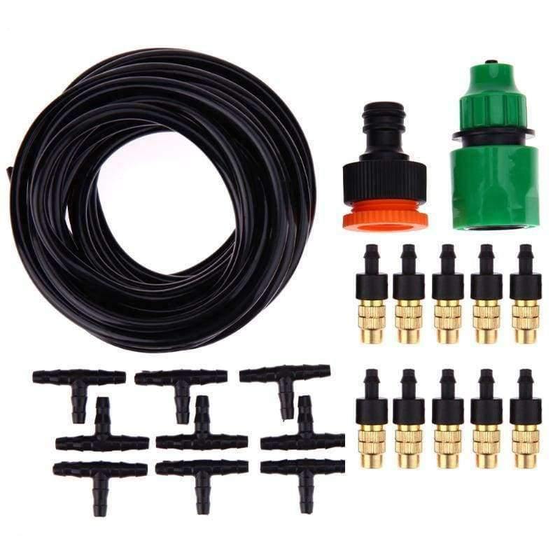 Planet Gates Outdoor Garden Misting Cooling System Fitting 4/7mm Hose 10pcs Nozzles Kit Sprinkler Watering Kits System Garden Supplies